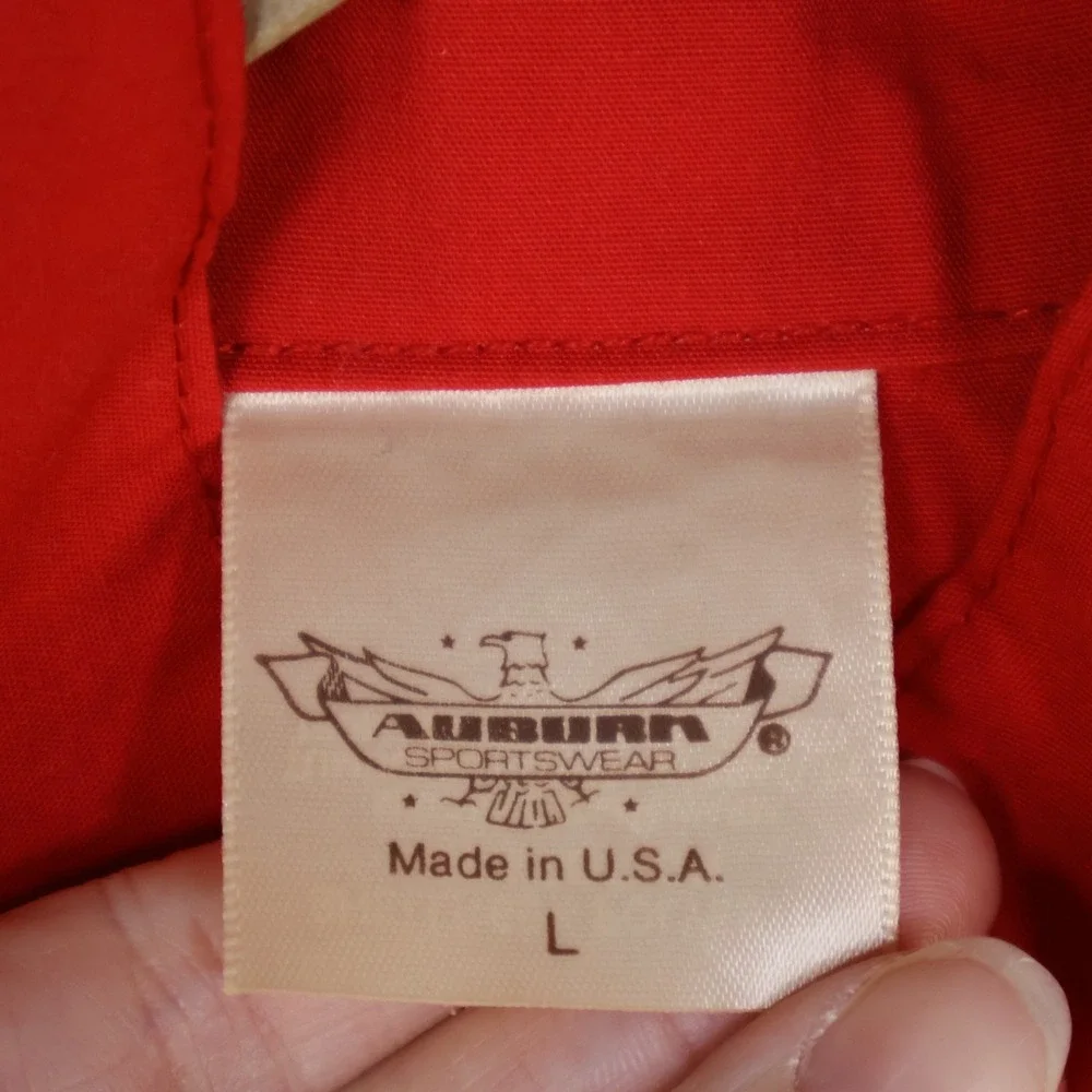 Vintage Case IH Harrington Jacket L Workwear Agriculture Farm Red Poly Cotton‎